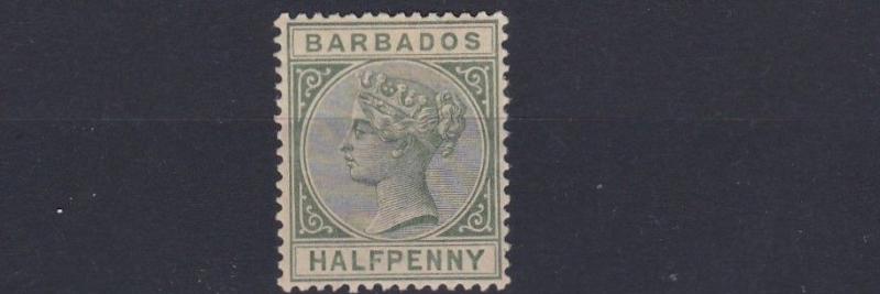 BARBADOS  1882  SG 89  1/2D  DULL GREEN  MH 