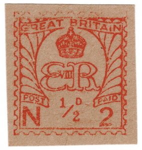 (I.B) Edward VIII Postal : Meter Mark ½d (Die N2)