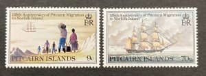 Pitcairn Islands 1981 #203,205, Migration to Norfolk Island, MNH.