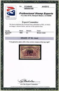 GENUINE SCOTT #231 VF USED PSE GRADED CERT - DEALER ESTATE CLOSE-OUT