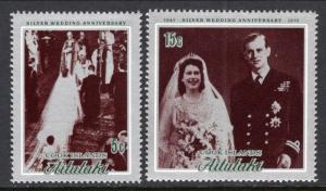 Aitutaki 51-52 Silver Wedding MNH VF