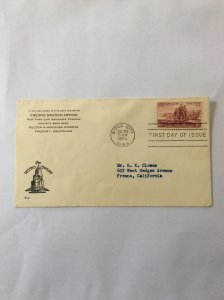 1954 Lewis & Clark 3c First day cover. Sioux City post mark to Fresno.