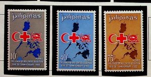 PHILIPPINES Sc 1020-22 NH ISSUE OF 1969 - RED CROSS