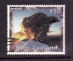 New Zealand-Sc#1412-used-Scenic view-$10 Mount Ruapehu-1999-