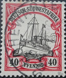 German South West Africa 1901 Forty Pfennig with HOHEWARTE postmark