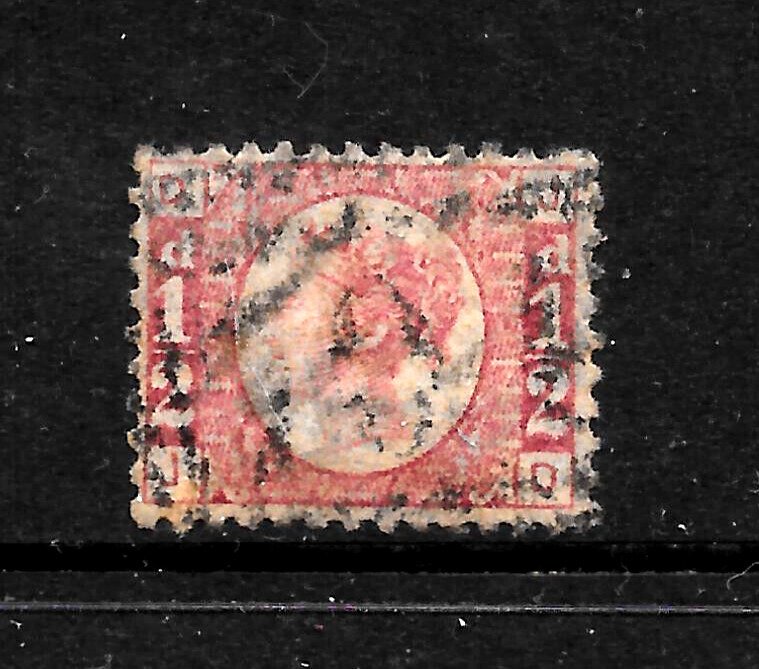 GB QV 1870, ½d BANTAM SG48 / SG49, Plate 5, Letters JD, Good Used