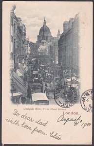 GB 1900 Early picture postcard Ludgate Hill used London to Australia........Z806