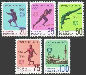 Indonesia 823-827,MNH.Michel 711-715. Olympics Munich-1972.Self defense Silat,