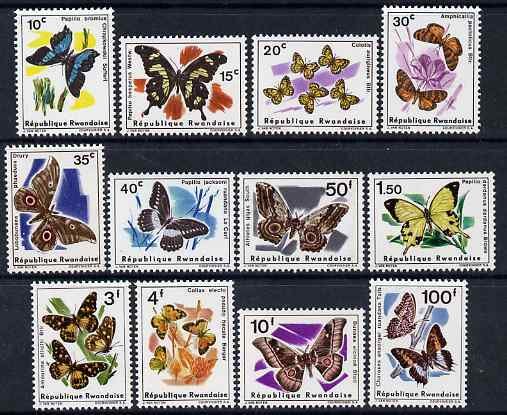 RWANDA - 1965 - Butterflies - Perf 12v Set - Mint Never Hinged