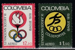 Colombia # C527-528, National Youth Games, Mint NH