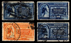 #E1-#E4 10c 1885-1894 Used Group of Special Delivery 4 items