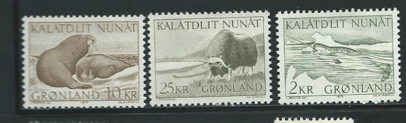 Greenland #72,74,75  5o   (MNH) CV $15.90
