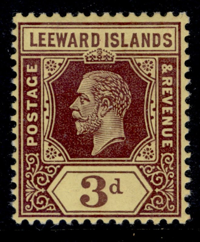 LEEWARD IS GV SG51a, 3d purple/yellow white back, LH MINT. Cat £95. WHITE BACK