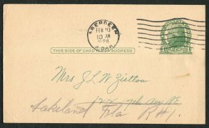 1926 US Postal Card Aberdeen SD to Lakeland FL Forwarded Brown County Tax Notice