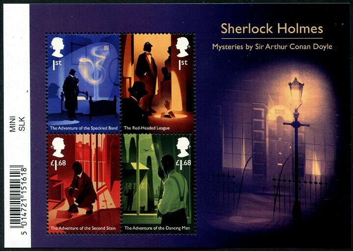 HERRICKSTAMP NEW ISSUES GREAT BRITAIN Sherlock Holmes Souvenir Sheet
