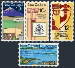 New Zealand 656-659,hinged.Mi 736-739. Ashburton,Stratford NZ Telephone Co, 1978