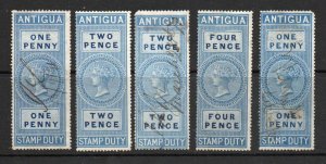 Antigua - (5) Revenues / Barefoot 1,2 (2), 4, 12 MH & Used - Lot 0824212