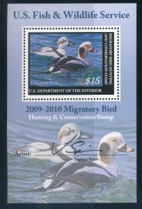 RW76b, 2009 Souvenir Sheet, PSE Graded XF-Sup 95 NH Cert, SMQ $150