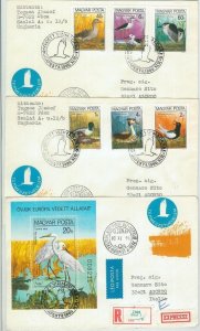 75731 - HUNGARY - POSTAL HISTORY - Set of 3 FDC Covers -  Birds 1980