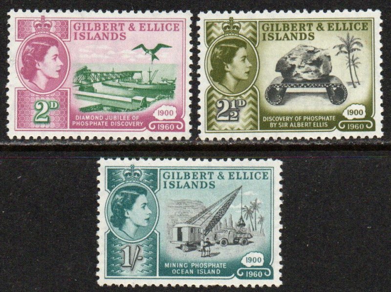 Gilbert & Ellice Islands Sc #73-75 Mint Hinged