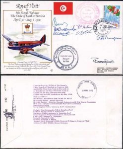 RV14d The Duke of Kent to Tunisia Signed by The Whole Royal Vist Crew (A)