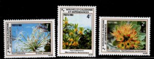 New Caledonia (NCE) Scott 483-485 MNH** Flower stamp set