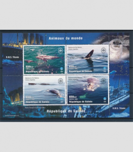 Guinea 1998 RMS Titanic Whales Espamer'98 Sheet Perforated Mint (NH)