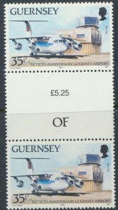 Guernsey  SG 460  SC# 408 Airports Aviation Aircraft   MNH Gutter Pair see scan 