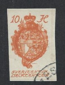 LIECHTENSTEIN SC# 19 FVF/U 1920