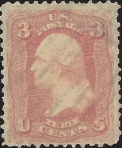 US Scott #64 Used VF Pink, 3 Cent 1861 George Wasington Stamp