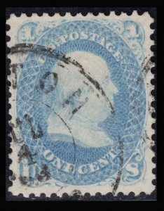 MOMEN: US STAMPS #63 PALE MILKY BLUE SHADE USED SOUND VF/XF LOT #87229*