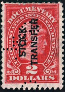 RD13 $2.00 Stock Transfer Stamp (1918) Perfin