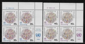 UNITED NATIONS - SC# 417-18  INSCRIP B/4 UR  FVF/MNH 1984