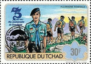 Chad 1982 Imperf. 75Th Anniversary Of Scouting / Surcharge Black Full Sheet N° 1