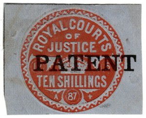 (I.B) QV Revenue : Royal Courts of Justice 10/- (Patent) 