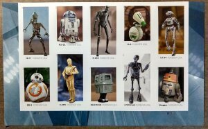 U.S.#5573-5582(5582a) Star Wars Droids 55c Plate Block of 10, MNH.