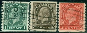 CANADA SCOTT #'s 205-207 SET, USED, FINE-VERY FINE, GREAT PRICE!