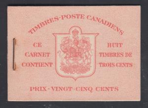 Canada Uni BK34dF, 1942 War Issue intact Booklet w/ French Cover