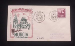 C) 1954. SPAIN. FDC POSTCARD SENT TO ARGENTINA. STAMP OF THE XXXV INTERNATIONAL