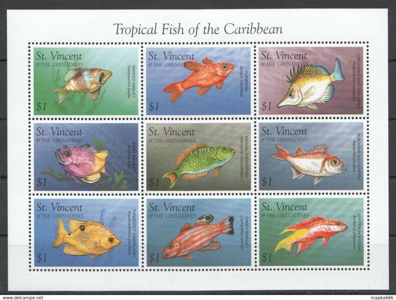 St. Vincent Marine Life Of The Caribbean Fauna Tropical Fish 1Kb ** Pk443