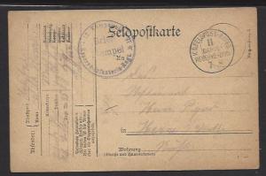 GERMANY WW1 1916 FELDPOST CARD Unit 12 Company Regiment 15 Western Front