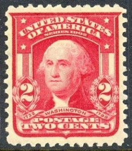 US #319 Carmine, og H, XF, cv $6  Nice!