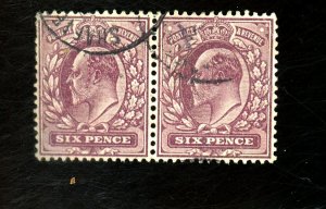 GREAT BRITAIN #135 USED PAIR FV Cat $45