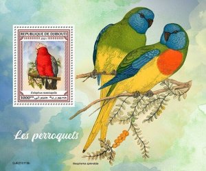 2021/03 - DJIBOUTI - PARROTS     1V  complet set    MNH ** T
