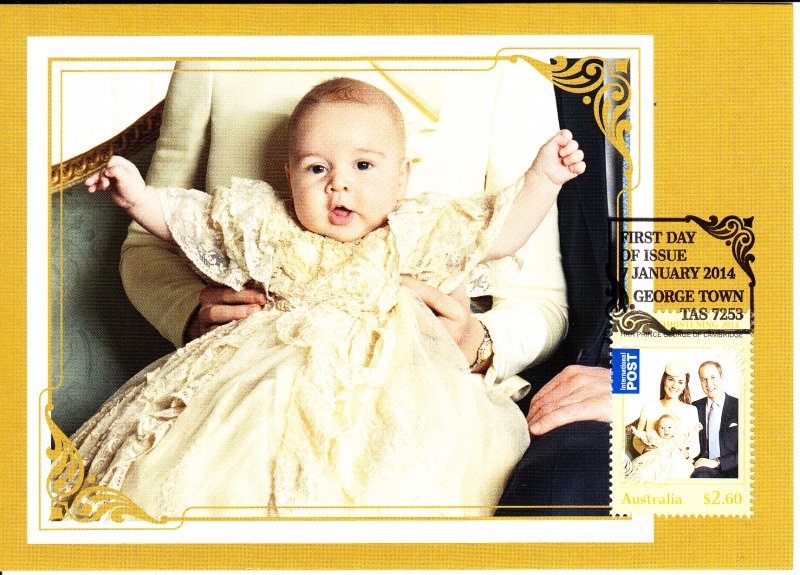 Australia 2014 Maxicard $2.60 Prince George's Christening