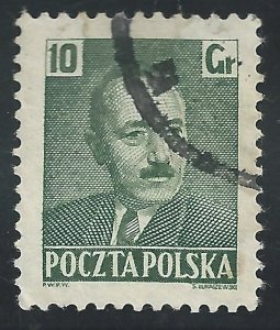 Poland #491 10g Pres Boleslaw Bierut - Used