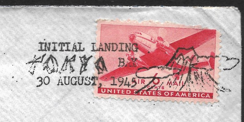 Doyle's_Stamps: Initial Landing Tokyo Bay Canx Days Before the End of WWII