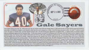 6° Cachets Gale Sayers Pro Football Hall of Fame NFL Chicago Bears Kansas Comet