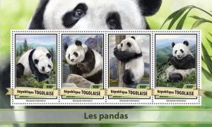 TOGO 2017 SHEET PANDA BEARS WILDLIFE