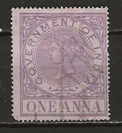 India, Govt of. 1 Anna Fiscal Stamp